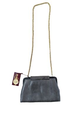 Ruth Saltz Vintage Genuine Karung Lizard Leather Chain Hand Bag